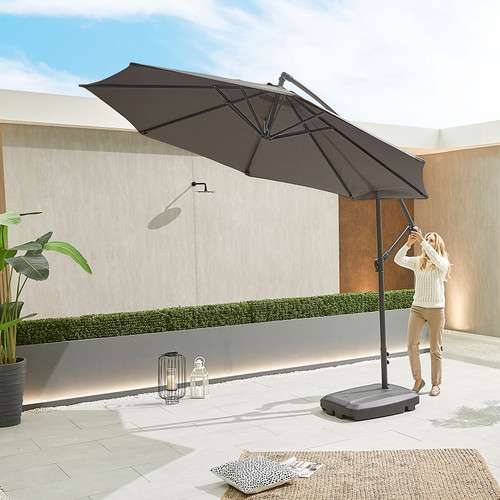 Barbados Cantilever Parasol - 3m Round - Grey