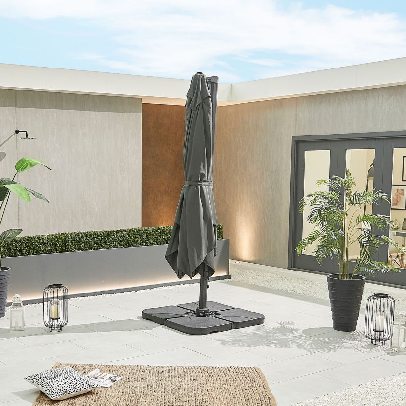Genesis Cantilever Parasol - 3m Square - Grey