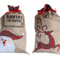 85cm tartan santa/reindeer sacks