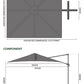 Genesis Cantilever Parasol - 3m Square - Grey