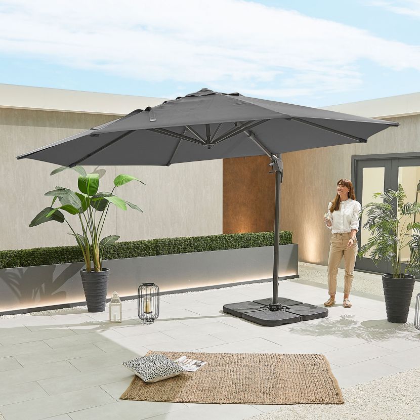 Genesis Cantilever Parasol - 3.5m Round - Grey