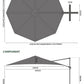 Genesis Cantilever Parasol - 3.5m Round - Grey